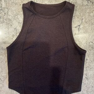 “Lululemon Cropped Tank Top Size 6 Brown Athletic Yoga”